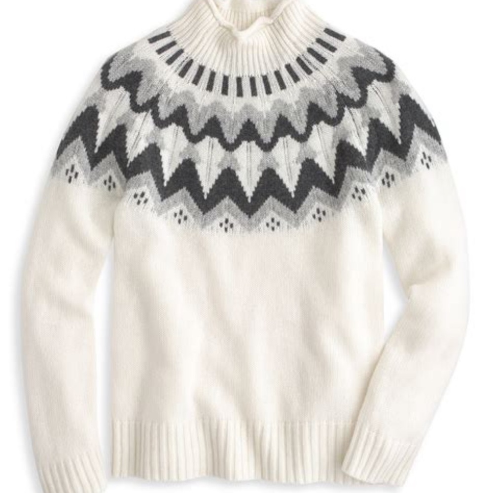 J Crew cashmere fair isle sweater